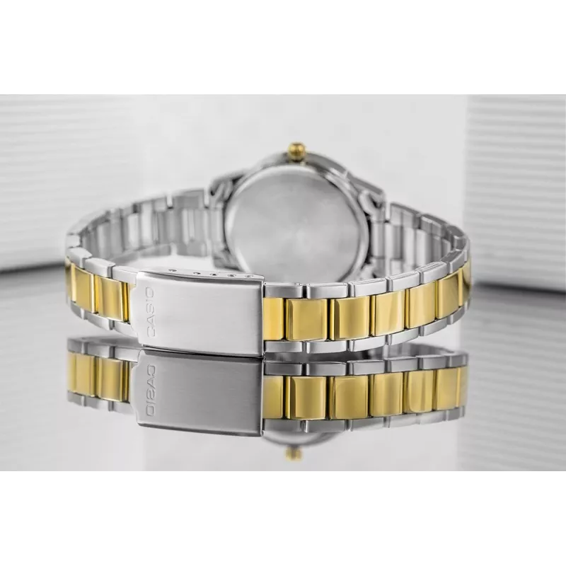 CASIO LTP-1303SG-7AVDF reloj de mujer analógico de cuarzo con brazalete de acero inoxidable y indicador de fecha