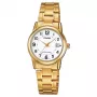 CASIO LTP-V002G-7B Reloj mujer analógico de cuarzo, caja de 25 mm de acero inoxidable dorado, esfera plateada