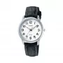 Reloj analógico CASIO LTP1303PL7BVE unisex - Caja de acero inoxidable, correa de piel negra, resistencia al agua 50 m