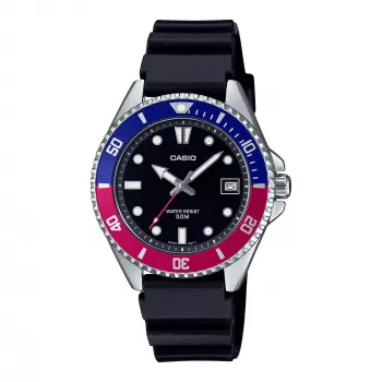 CASIO MDV-10-1A2VEF Reloj analógico de cuarzo para hombre 38,5 mm negro resina