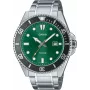 CASIO MDV107D3A2VDF Reloj de hombre analógico de cuarzo, 42mm acero inoxidable, esfera verde, 200m resistencia al agua