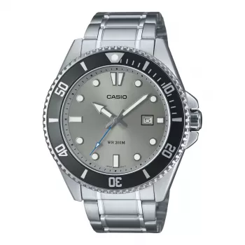Reloj de cuarzo analógico de hombre CASIO MDV107D8AVDF, 49,5 mm acero inoxidable, esfera negra
