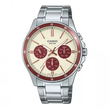 Casio reloj hombre MTP1374D5A2VD analógico acero inoxidable con esfera marrón e indicador de fecha/día de la semana
