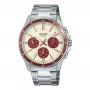 Casio reloj hombre MTP1374D5A2VD analógico acero inoxidable con esfera marrón e indicador de fecha/día de la semana
