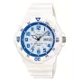 CASIO MRW-200HC-7B2 reloj de pulsera analógico de cuarzo unisex con correa de resina negra, esfera blanca, caja de 44,6 mm