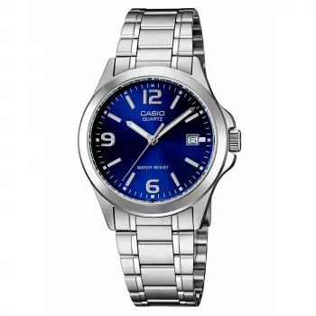 CASIO MTP-1215A-2A Reloj de cuarzo analógico hombre Esfera azul Acero inoxidable 43,3 mm