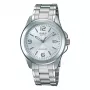 Casio MTP-1215A-7A reloj de cuarzo analógico hombre con correa de acero inoxidable, esfera plateada, caja de 38,4 mm, indicador de fecha y día de la semana, 50 m de resistencia al agua