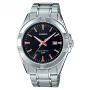 CASIO MTP-1308D-1A2 reloj analógico de cuarzo para hombre, 48,9 mm, esfera negra, correa de acero inoxidable plateada