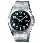 CASIO MTP-1308D-1B reloj de cuarzo analógico de hombre acero inoxidable 43,5 mm esfera negra indicador de fecha