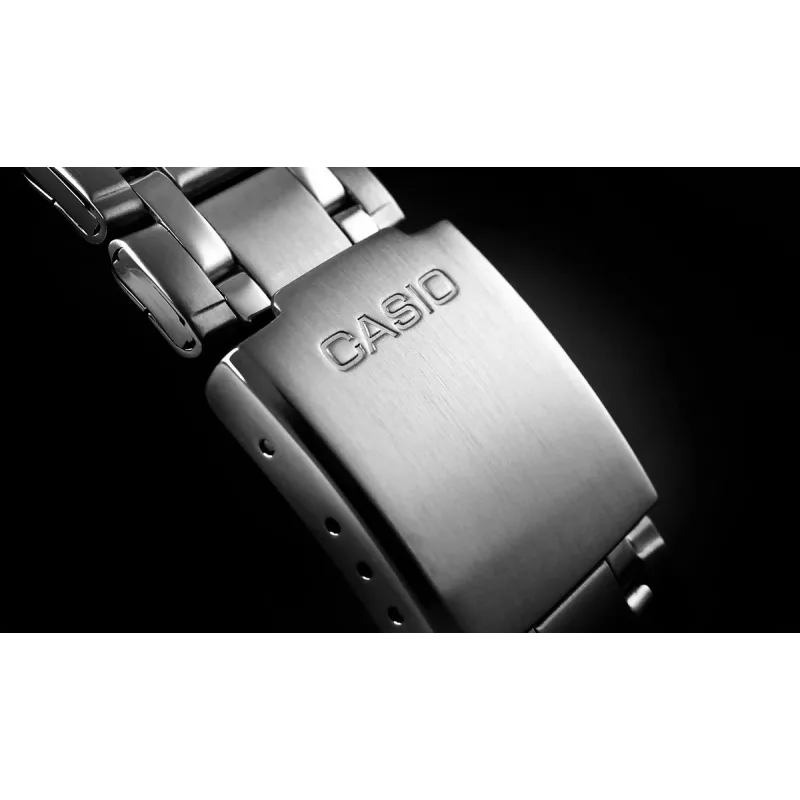 Casio MTP-1314D-2AVEF reloj analógico de cuarzo para hombre, esfera azul, correa de acero inoxidable, resistencia al agua 50m