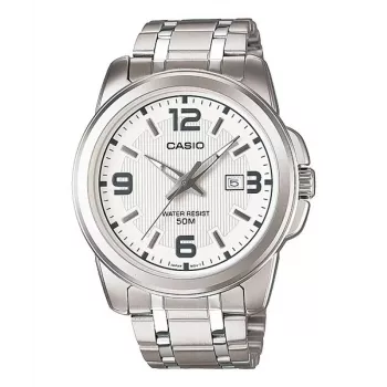 CASIO MTP-1314D-7A reloj de cuarzo analógico de hombre acero inoxidable esfera plateada 44,9 mm