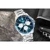 Casio MTP-1374D-2A3 reloj de hombre analógico de cuarzo con brazalete de acero inoxidable, esfera azul, indicador de día y fecha, 50m resistencia al agua