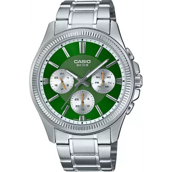 Reloj de cuarzo analógico de hombre Casio MTP-1375D-3A esfera verde plata acero inoxidable
