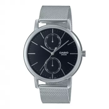CASIO MTP-B310M-1AVEF Reloj analógico de cuarzo unisex, correa de malla de acero inoxidable, 50 m resistente al agua