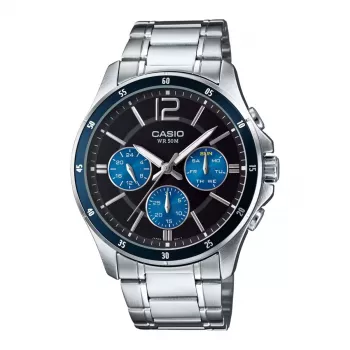 Reloj de hombre CASIO MTP1374D2AVDF analógico de cuarzo 43,5 mm acero inoxidable esfera azul
