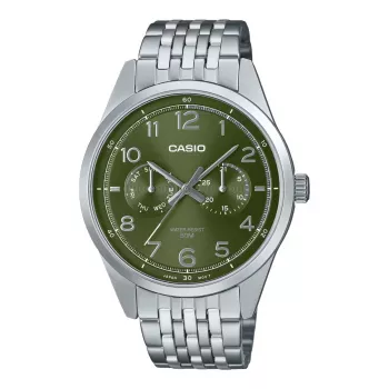 CASIO MTPE340D3AVDF Reloj analógico de cuarzo hombre 42mm acero inoxidable esfera verde