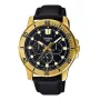 CASIO MTPVD300GL1EU Reloj de hombre analógico de cuarzo 45mm Tono dorado Acero inoxidable Piel negra