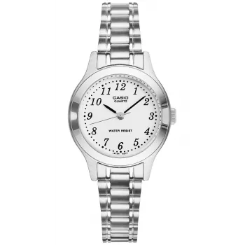 CASIO Reloj analógico de cuarzo para mujer LTP-1128A-7B 33mm esfera plateada acero inoxidable