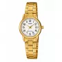 CASIO LTP-V002G-7B2 reloj analógico de cuarzo para mujer, caja de acero inoxidable con chapado iónico dorado de 31mm, esfera plateada, correa