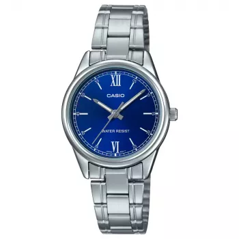 CASIO Reloj de cuarzo analógico de mujer LTP-V005D-2B2 34mm acero inoxidable esfera azul