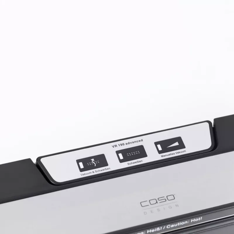 CASO VR 190 Advanced envasadora al vacío – 100 W, control de temperatura, doble soldadura, negra