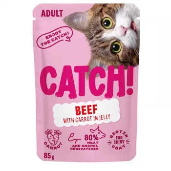 CATCH Ternera y zanahoria en gelatina Alimento húmedo para gatos - 85g