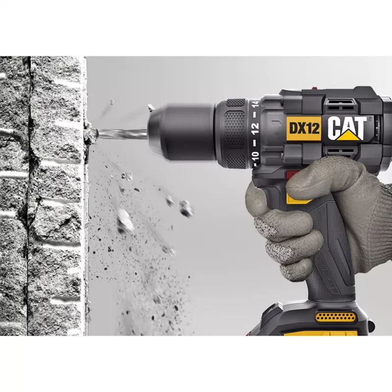 CATERPILLAR DX12 Atornillador-taladro inalámbrico sin escobillas 18V Set 2x2,0Ah Li-Ion