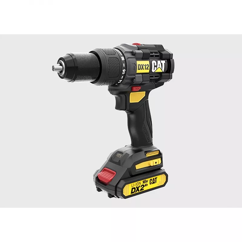 CATERPILLAR DX12 Atornillador-taladro inalámbrico sin escobillas 18V Set 2x2,0Ah Li-Ion