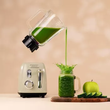Cecotec Mixer Power Black Titanium RetroGreen, 1200 W, 1,5 L jarra de vidrio, Verde