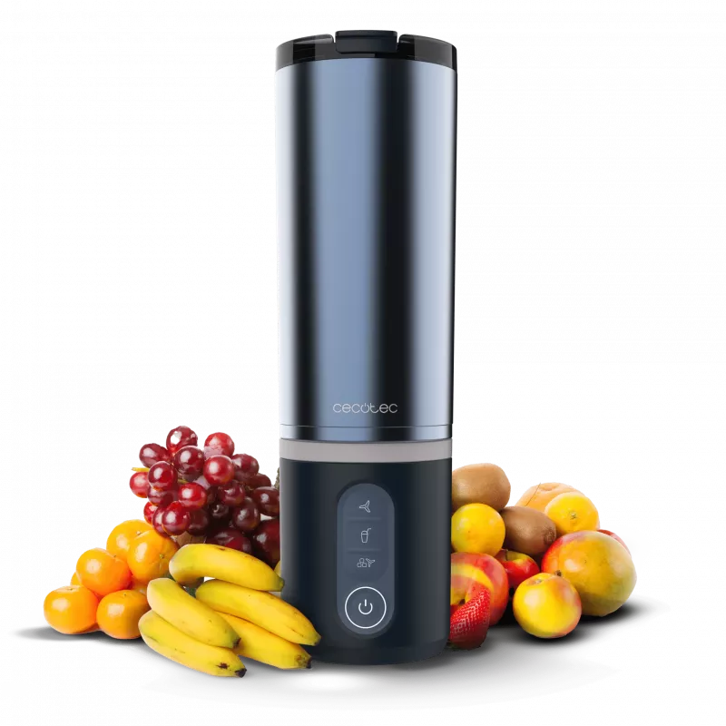 Cecotec Batidora Power Titanium Shake2Go Portátil 180 W Recipiente sin BPA 0,6 L Dark Steel