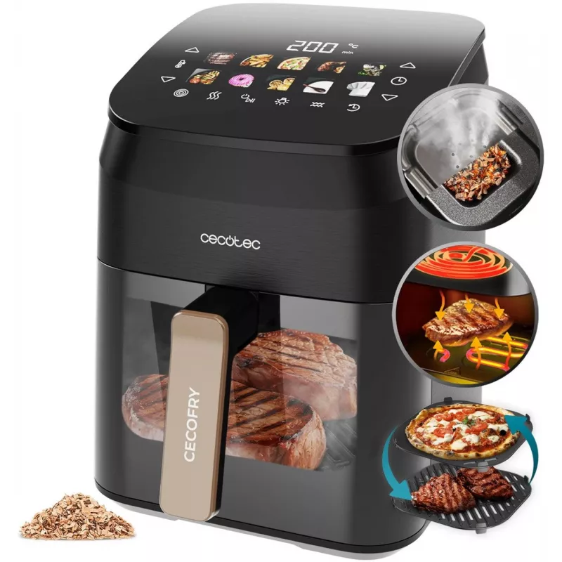 Cecotec Cecofry&Grill Smokin' 4500 freidora de aire, negro