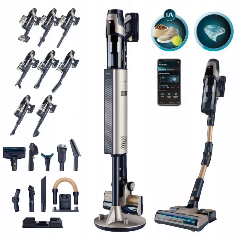 Cecotec Conga Rockstar 11500 Odyssey Station Connected IA Aspirador de escoba con batería