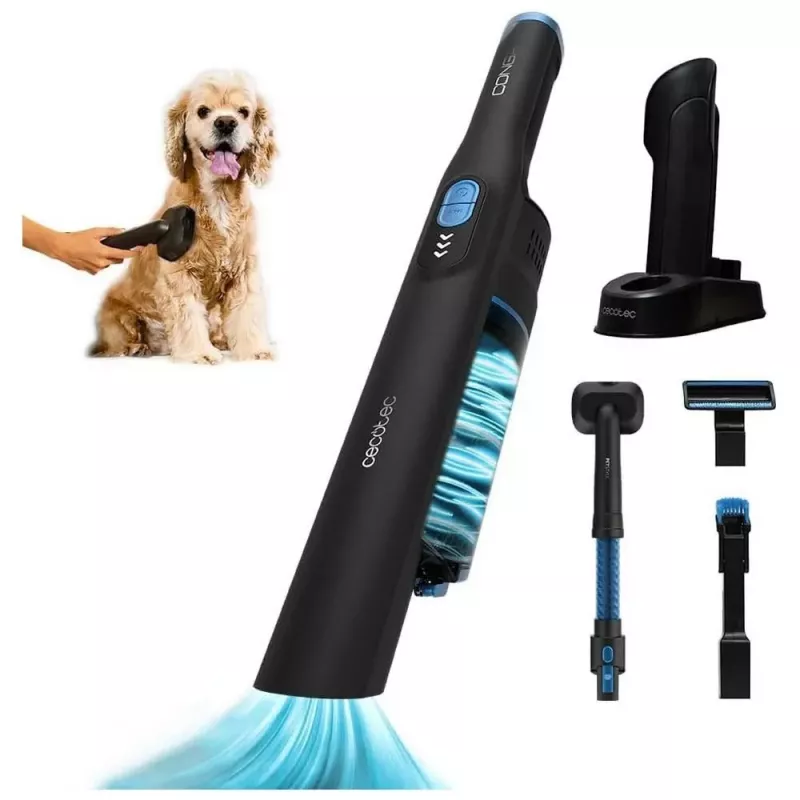 Cecotec Conga Rockstar Micro+ Animal aspirador de mano con batería, 200 W, 16,8 V, 40 min de autonomía, Negro