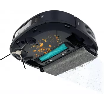 Robot aspirador Cecotec Conga Z100, aspiración en húmedo y en seco, 20000 Pa, 320 min de autonomía, 5200 mAh, depósito de polvo de 3 L, Negro