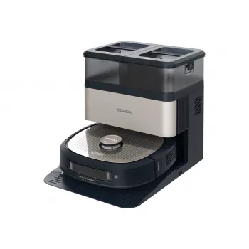 Robot aspirador Cecotec Conga Z100, aspiración en húmedo y en seco, 20000 Pa, 320 min de autonomía, 5200 mAh, depósito de polvo de 3 L, Negro
