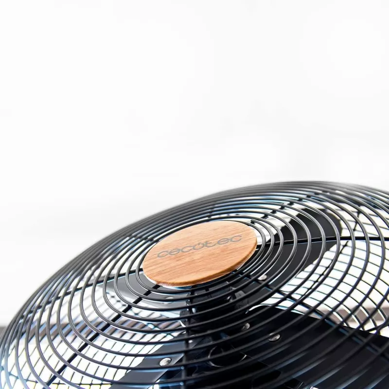 Cecotec EnergySilence 600 WoodDesk ventilador de mesa, ventilador de sobremesa, 40 W, diámetro 30 cm, 3 velocidades, oscilación, beige/negro