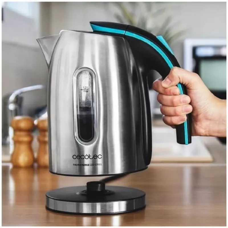 Cecotec Hervidor ThermoSense 220 Steel Eléctrico 1630 W 1,2 L Acero inoxidable Base giratoria 360°