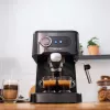 Cecotec Power Espresso 20 Pro Latte Cafetera, 20 bares de presión, espumador de leche integrado, semiautomática, Negra, 1350 W