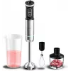 Batidora de mano Cecotec Power Neutron 1100MAX Cream&Crush 1100W velocidad ajustable turbo picadora negra/plata