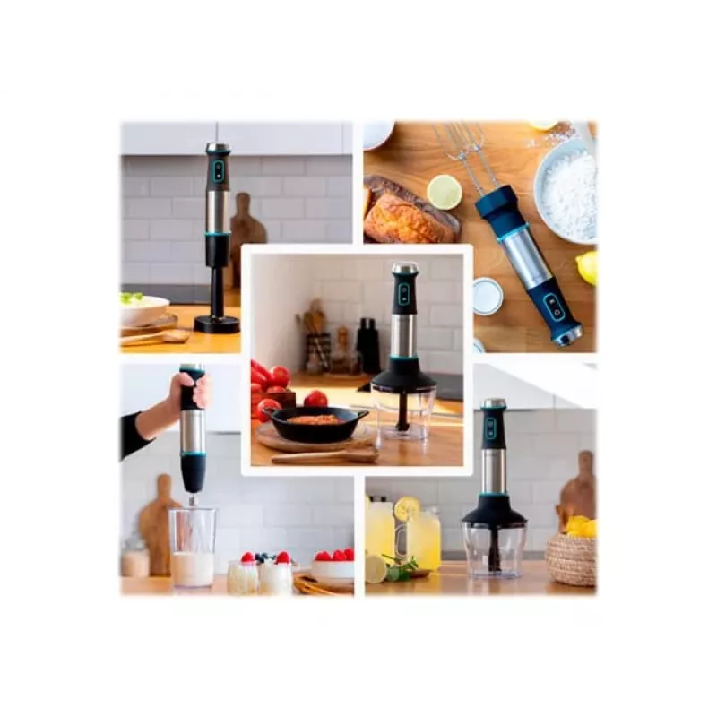 Batidora de mano Cecotec Power TitanBlack 1200 XL PerfectCream&Crush, 1200 W, acero inoxidable/negro