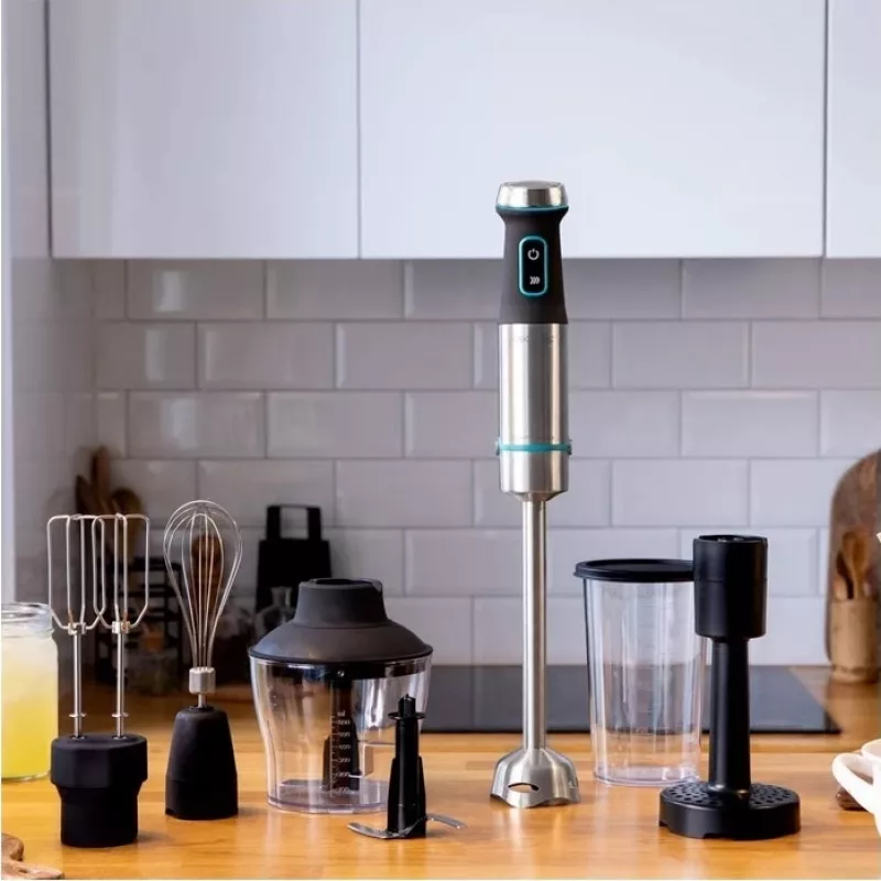 Batidora de mano Cecotec Power TitanBlack 1200 XL PerfectCream&Crush, 1200 W, acero inoxidable/negro