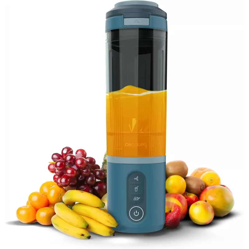 Cecotec Power Titanium Shake2Go Batidora portátil, 180 W, recipiente libre de BPA, 0,6 L, Lagoon