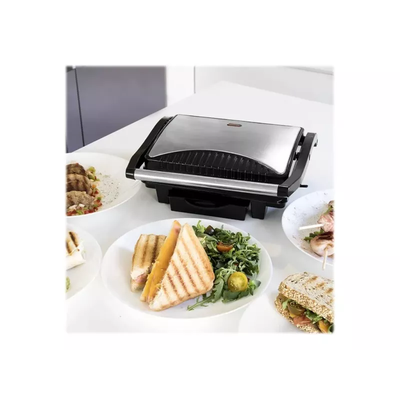 Cecotec Rock'nGrill 1000 Parrilla eléctrica 1000 W Negro/Acero inoxidable