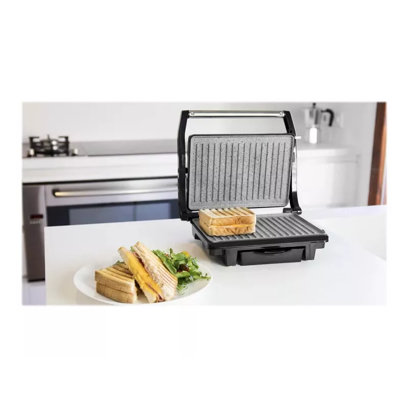 Cecotec Rock'nGrill 1000 Parrilla eléctrica 1000 W Negro/Acero inoxidable