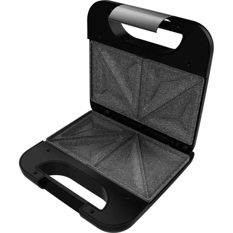 CECOTEC Rock'nToast Classic+ Sandwichera (acero inoxidable/negro, 800 W, para 2 personas)