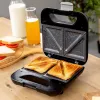 CECOTEC Rock'nToast Classic+ Sandwichera (acero inoxidable/negro, 800 W, para 2 personas)