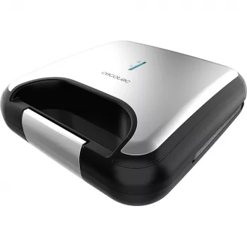 CECOTEC Rock'nToast Classic+ Sandwichera (acero inoxidable/negro, 800 W, para 2 personas)