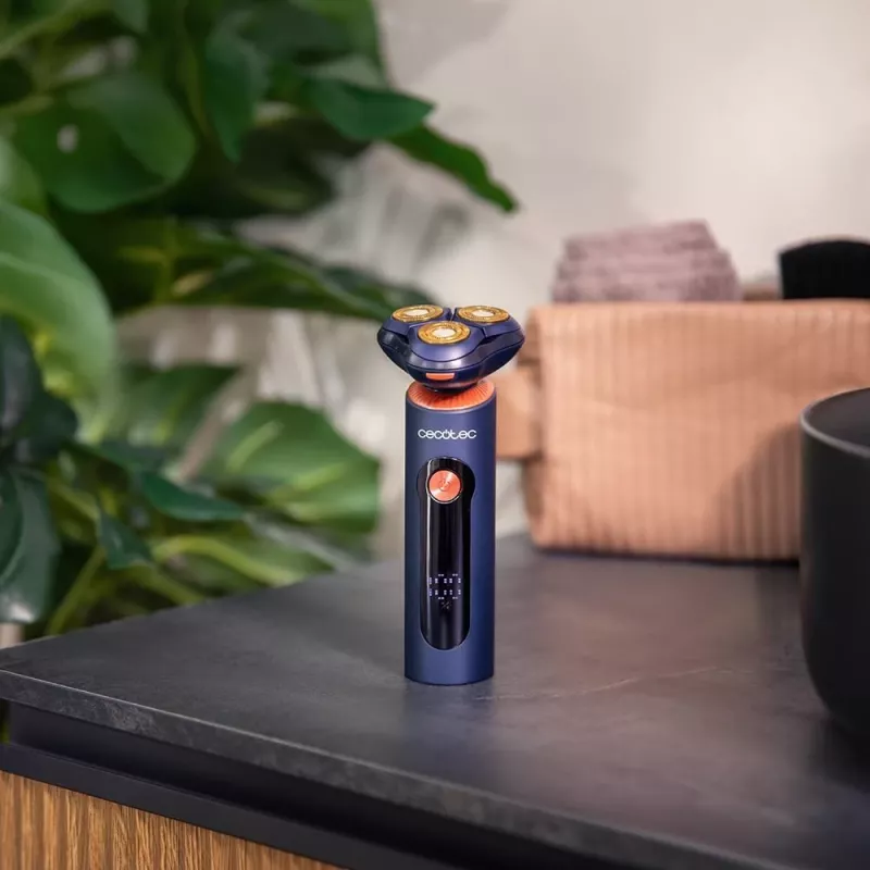 Cecotec Afeitadora PrecisionCare Aluminium Pro, autonomía 80 min, en húmedo y en seco, azul