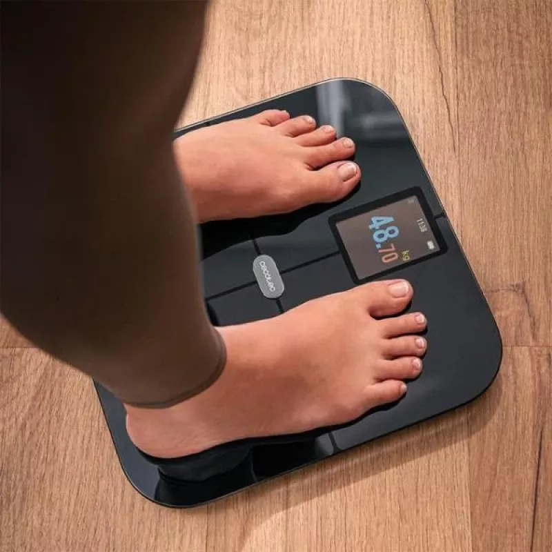 Cecotec Surface Precision HealthySmart báscula de baño con IMC y análisis corporal, capacidad 180 kg, Bluetooth, negra
