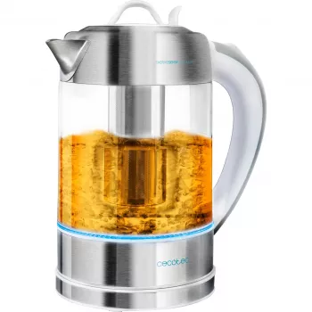 CECOTEC ThermoSense 370 Clear Hervidor de agua (Acero inoxidable/Transparente, 2200 W, 1,7 L)